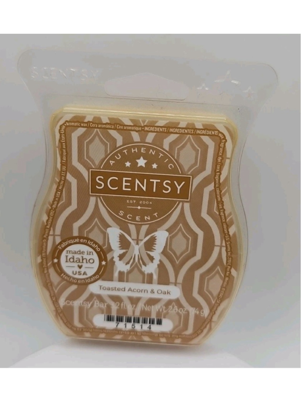 Scentsy Toasted Acorn & Oak Wax Bar Net Wt. 2.6 oz